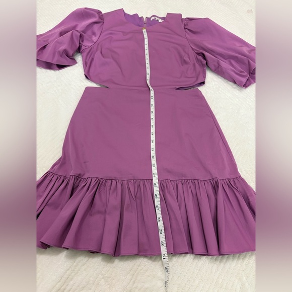 Veronica Beard Iker Cutout Ruffled Cotton-Blend Poplin Mini Dress Size 6 - Picture 8 of 13